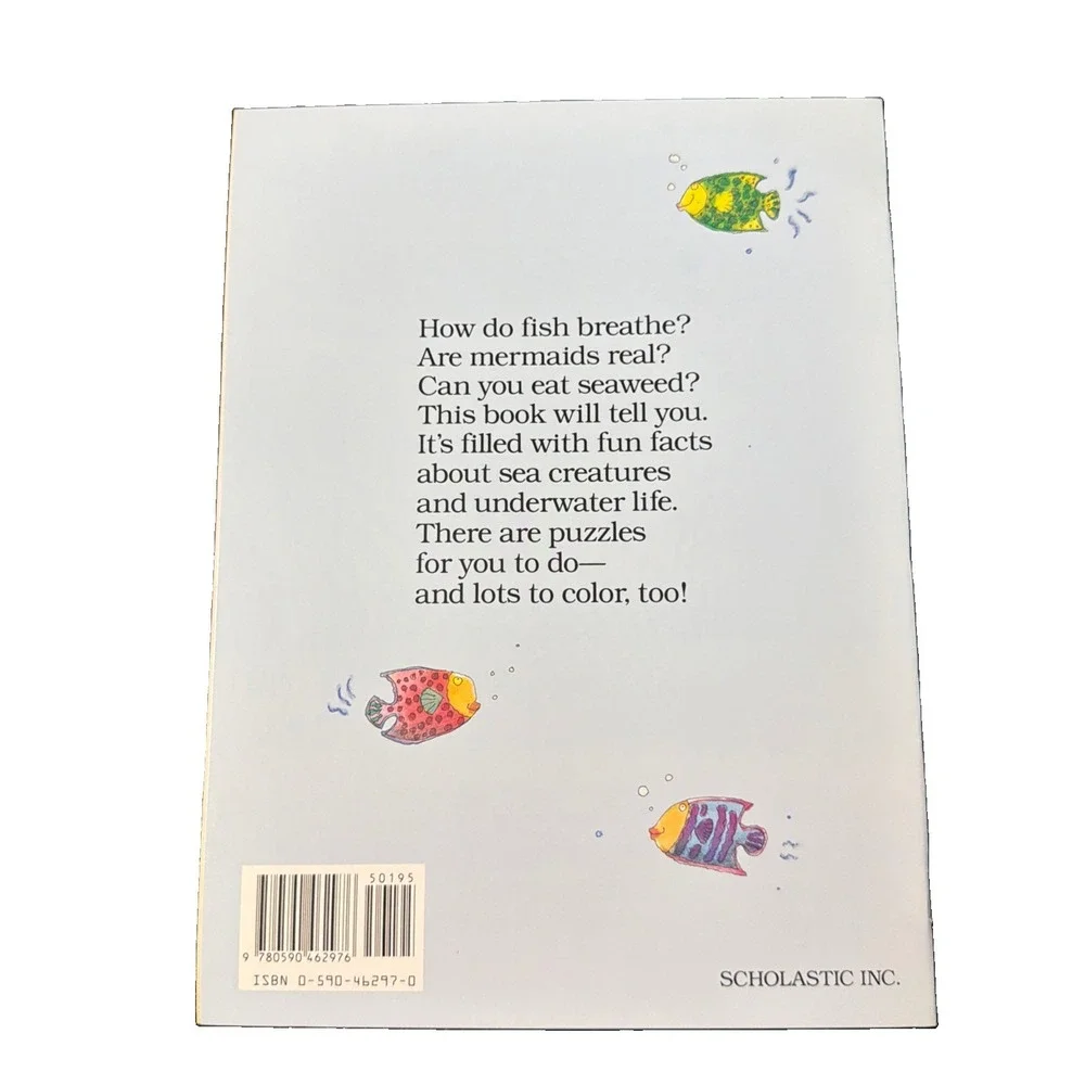 VTG Under the Sea Activity Coloring Book 1992 Scholastic First Ed NOS